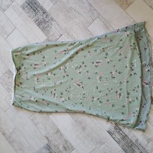 NWT Mint Green Pink White Floral Skirt Sheer Layer Medium